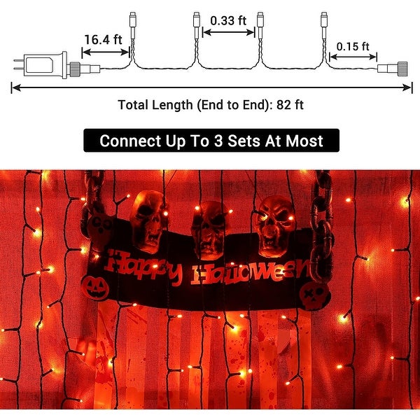 Orange Halloween Lights 66 Ft 200 LED String Lights - Yellow Shopping - The Best Deals on String Lights | 39295432