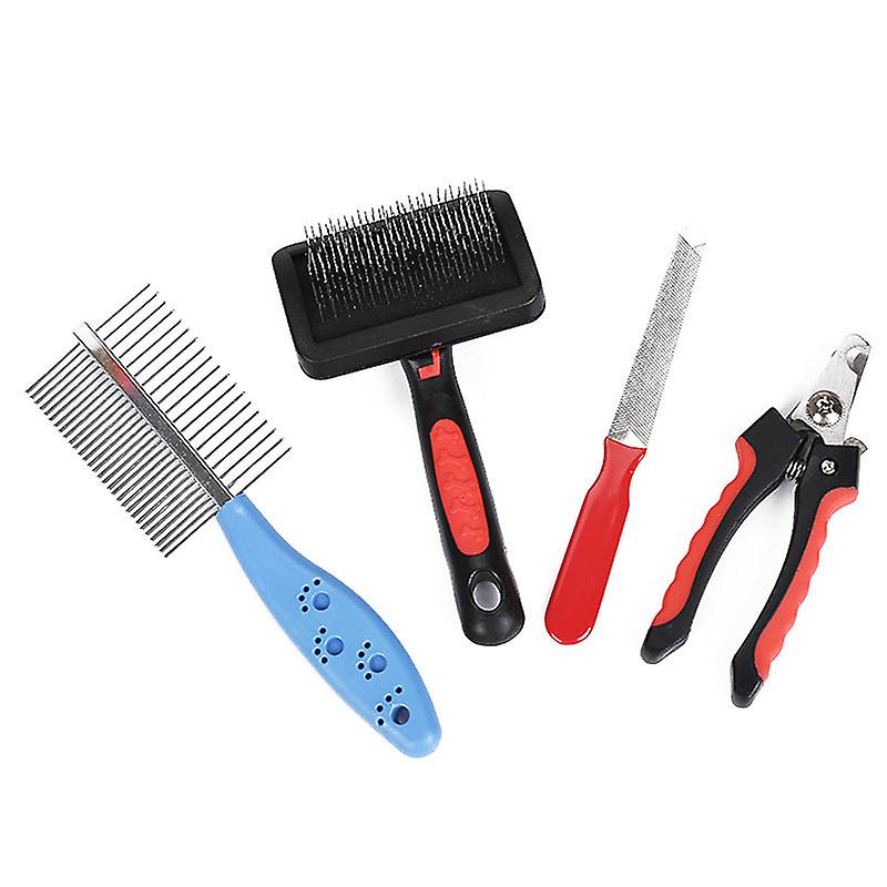 Pet products cat and dog comb nail clippers 4-piece set