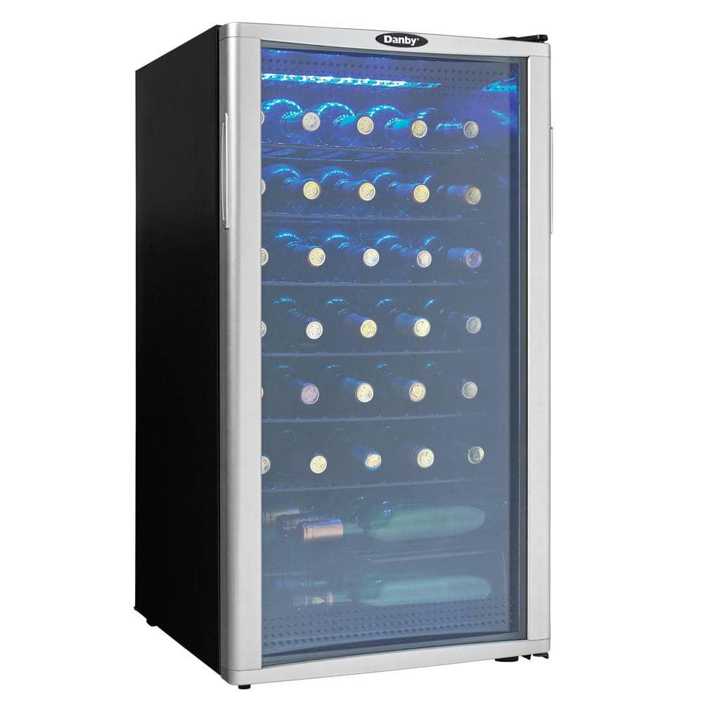 Danby Single Zone 36Bottle Freestanding Wine Cooler in PlatinumBlack