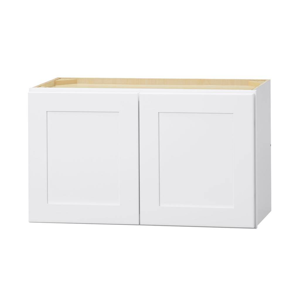 Hampton Bay Avondale Shaker Alpine White Ready to Assemble Plywood 30 in x 18 in Wall Bridge Cabinet (30 in W x 18 in H x 12 in D) W301812