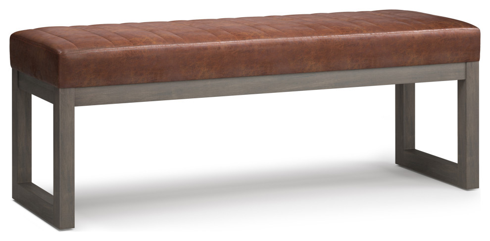 Casey Ottoman Bench  Faux Leather   Transitional   Upholstered Benches   by Simpli Home Ltd.  Houzz