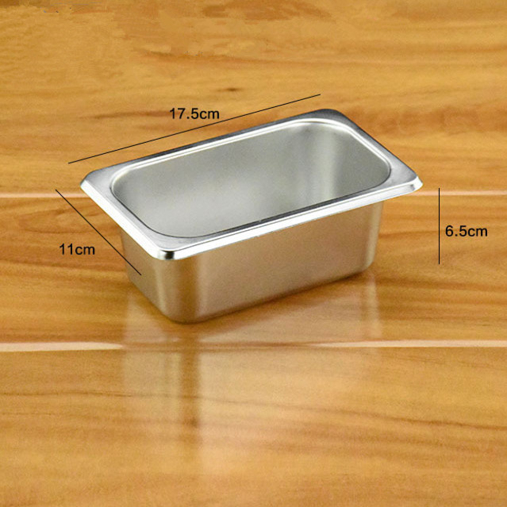 Etereauty Butter Dish Stainless Steel Tray Keeper Plate Square Case Dessert Serving Platter Box Storage Metal Meat Container