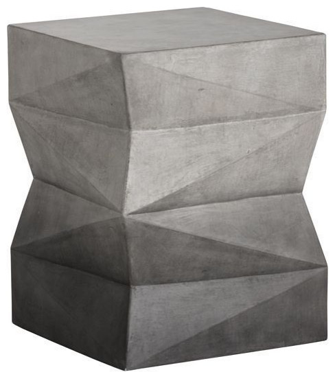 Sunpan Solterra Niran Pedestal   Industrial   Outdoor Side Tables   by Unlimited Furniture Group  Houzz