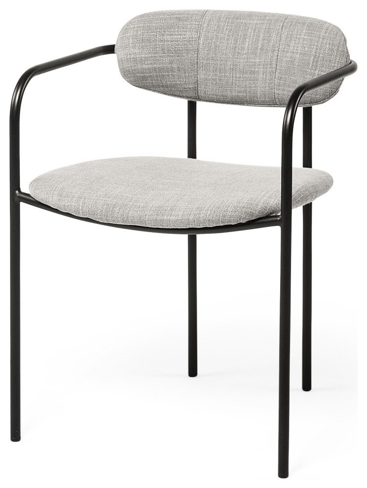 Set of 2 Black and Heathered Gray Dining Chairs   Midcentury   Dining Chairs   by UStradeENT LLC  Houzz