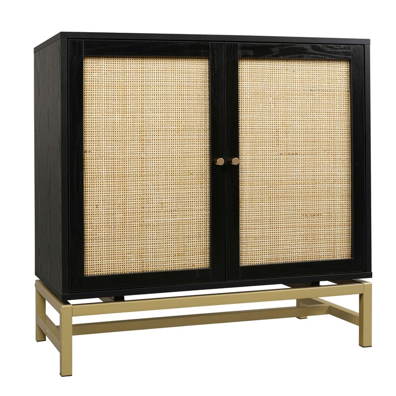 Rattan Cabinet with 2 Doors and Adjustable Shelf