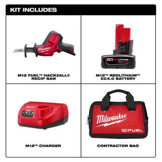 MW M12 FUEL 12V Lithium-Ion Brushless Cordless HACKZALL Kit with WoodMetal Cutting Bi-Metal Blade Set (26-Piece) 2520-21XC-49-22-1110-49-22-1216