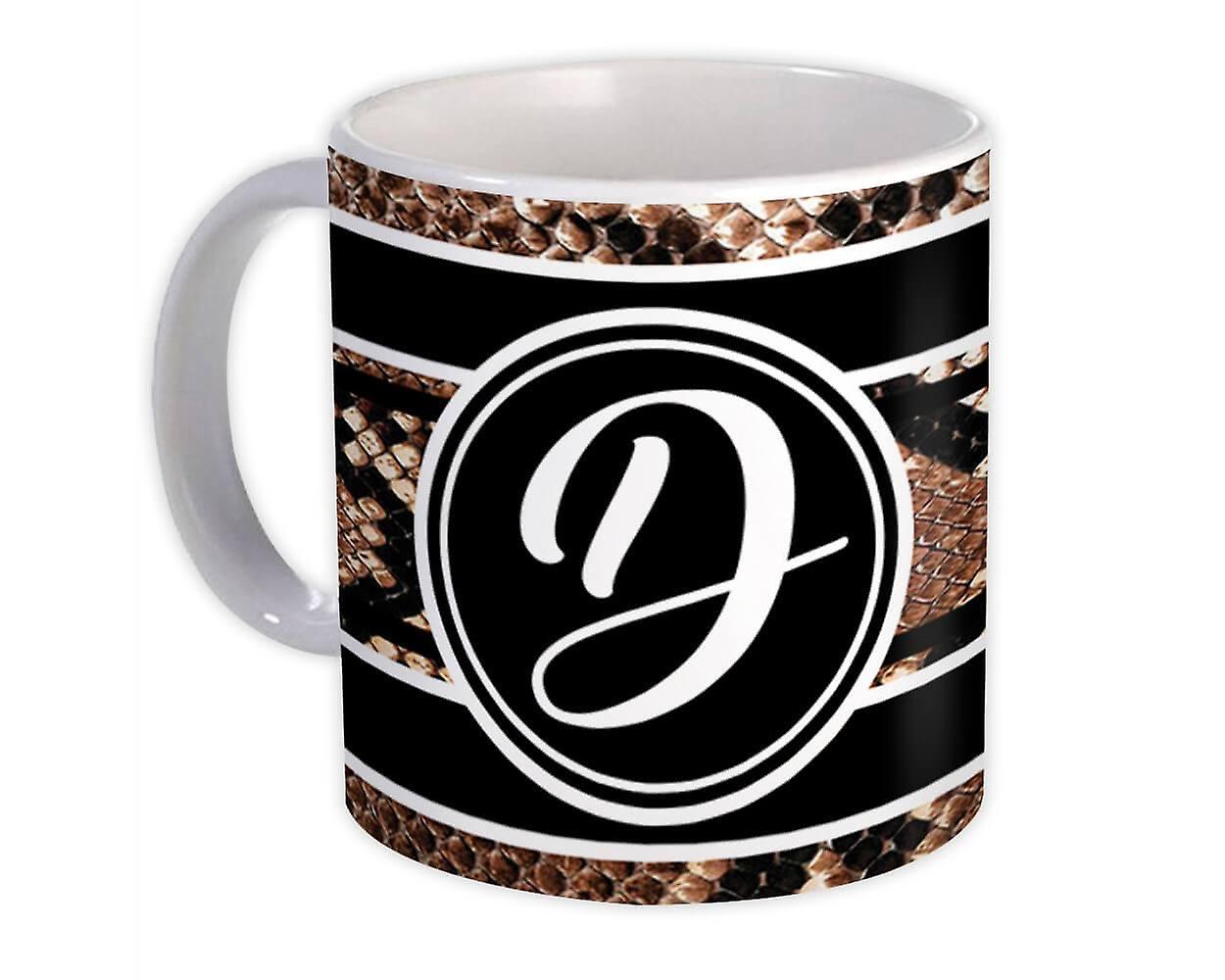 Gift Mug: Monogram Letter D Snake