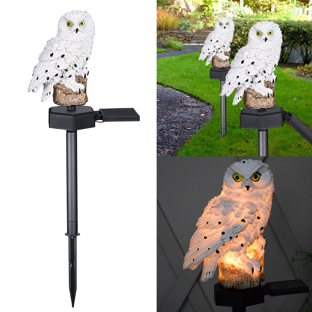 Kqiang Novelty Solar Garden Lights Owl Ornament Animal Bird Outdoor Led Decor Sculpture