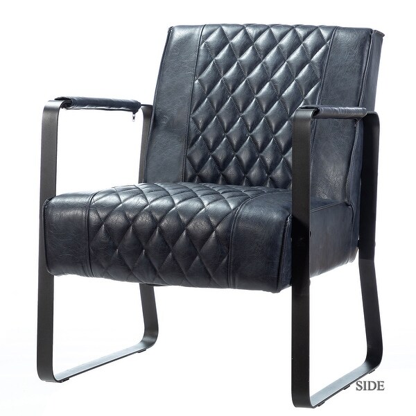 Lagash Mid Century Modern PU Leather Accent Armchair with Tufted Back by HULALA HOME