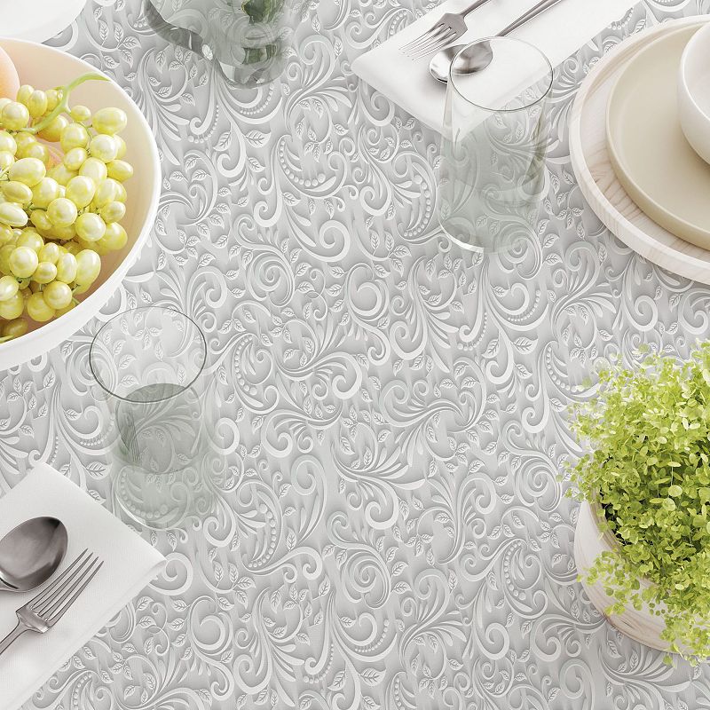 Square Tablecloth， 100% Cotton， 60x60， Floral Vines Wedding