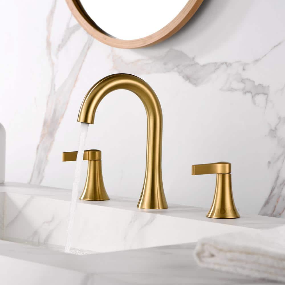 LUXIER Contemporary 8 in Widespread 2Handle Bathroom Faucet in Brushed Gold