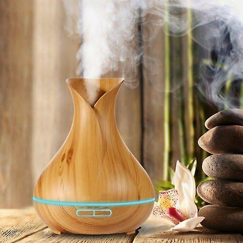 400ml Essential Oil Aroma Diffuser Wood Grain Humidifier Aromatherapy Air Mist A