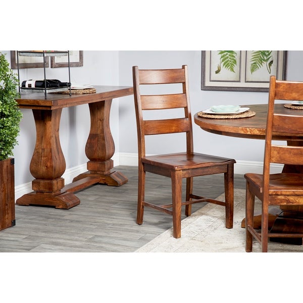 Brown Mango Wood Rustic Dining Chair (Set of 2)