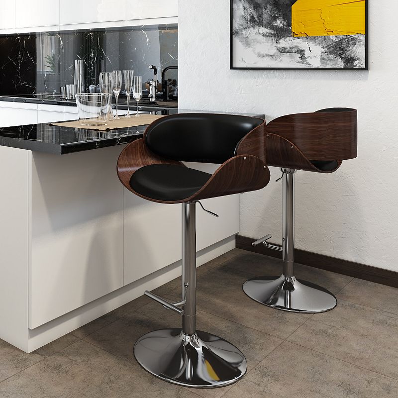 Simpli Home Amery Adjustable Swivel Bar Stool