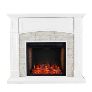 Southern Enterprises Ernesto Alexa-Enabled 45.75 in. Electric Smart Fireplace in White HD014517