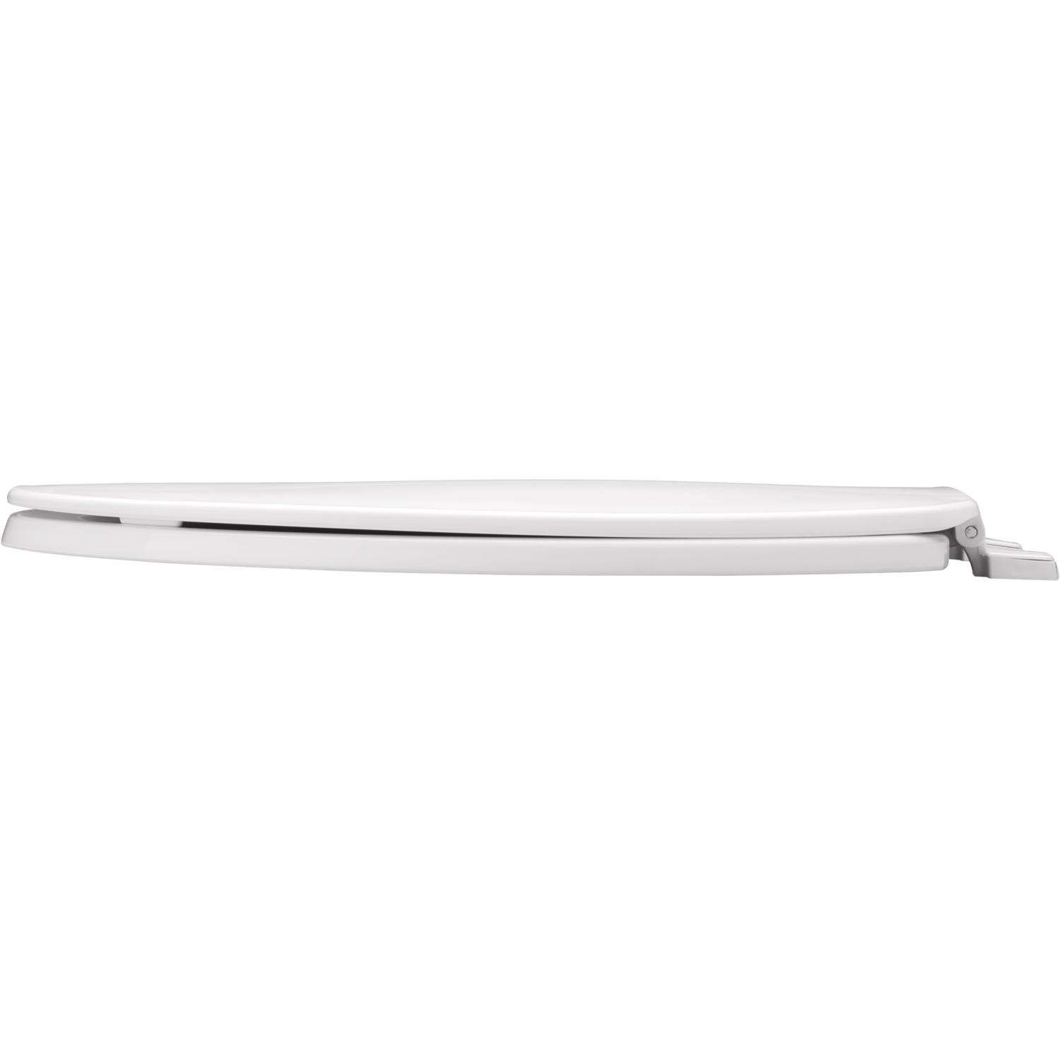 Bemis Elongated White Plastic Toilet Seat