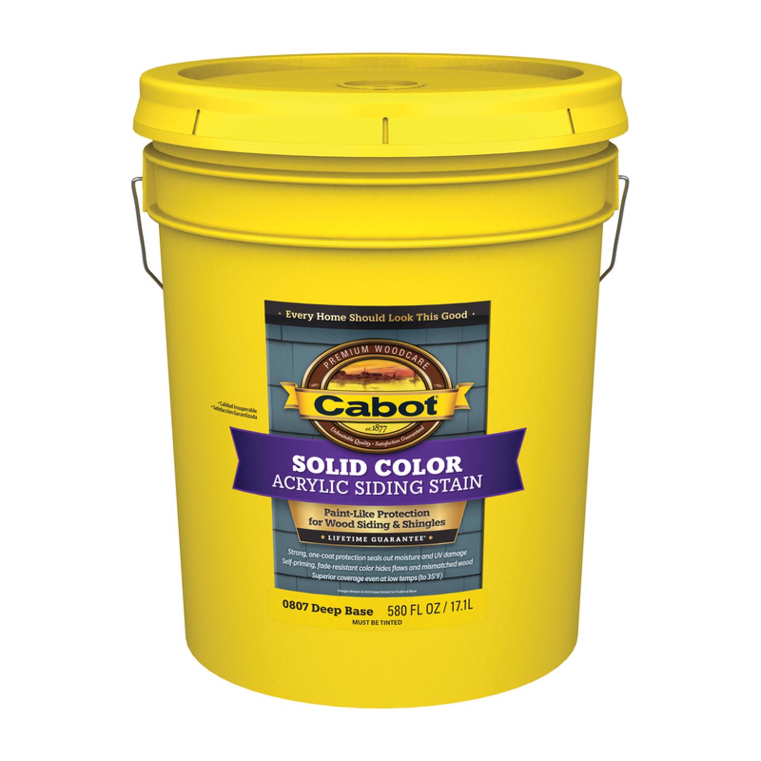 Cabot Solid Color Acrylic Siding Solid Tintable Deep Base Acrylic Siding Stain 5 gal