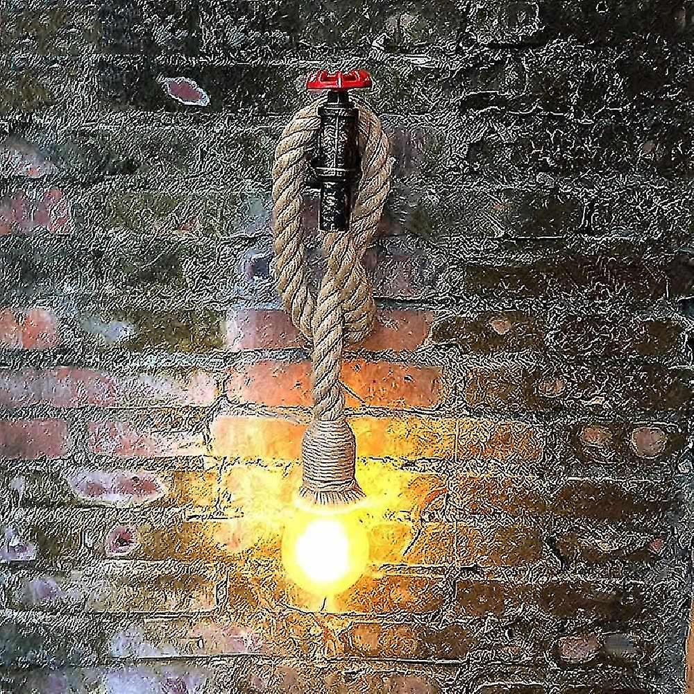 Wall Lamp Hemp Rope Water Pipe Industrial Light Fixture Retro Creative Wall Lamp Lamp E27 Socket Dec