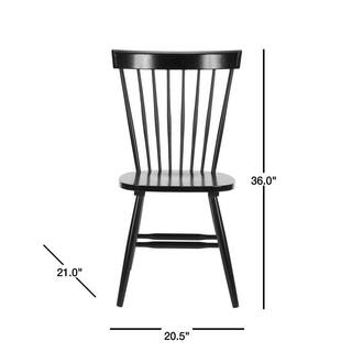 SAFAVIEH Riley Black Wood Dining Chair (Set of 2) AMH8500B-SET2