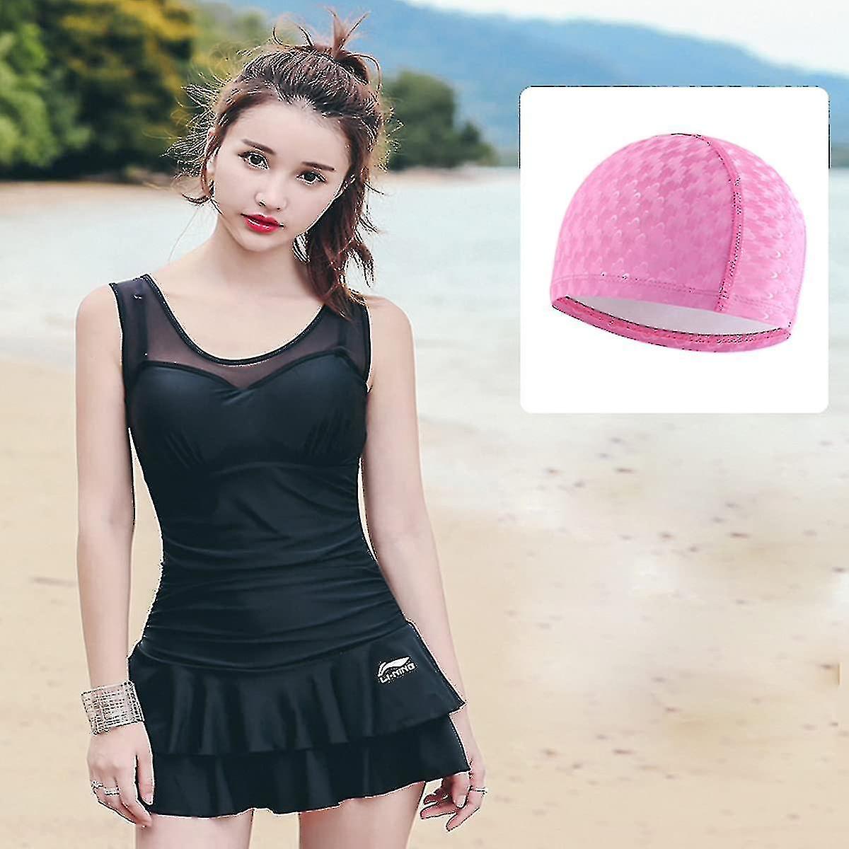 2pcs Swimming Cap Lightweight Swim Hat Comfortable No-slip Swim Cap For Women Men Kids