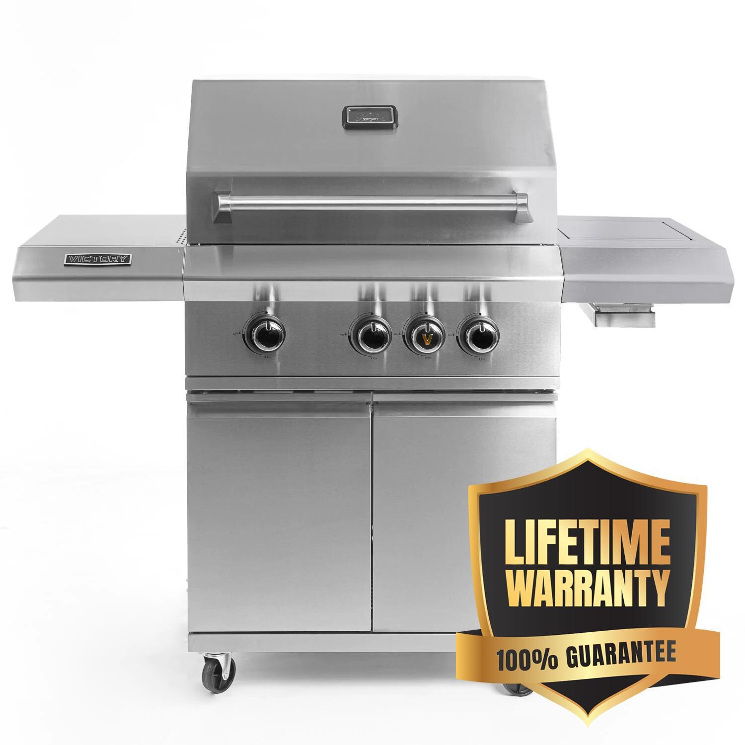 Victory 3-Burner Propane Grill w/ Infrared Side Burner