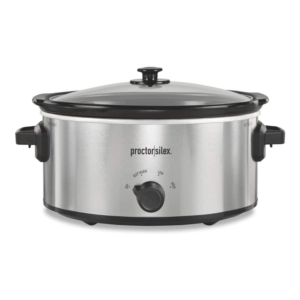 Proctor Silex 6 qt. Silver Slow Cooker with Double Dish 33563