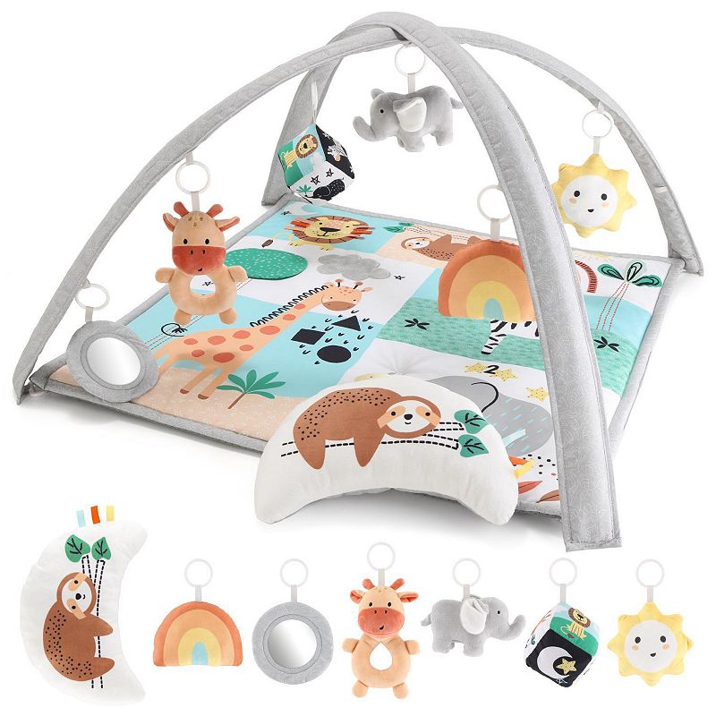 The Peanutshell 7 In 1 Baby Play Gym And Tummy Time Mat， Safari 123