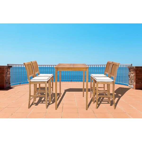 Chic Teak Maldives Rectangular Teak Wood Bistro Bar Table，63 x 35 inch (table only)