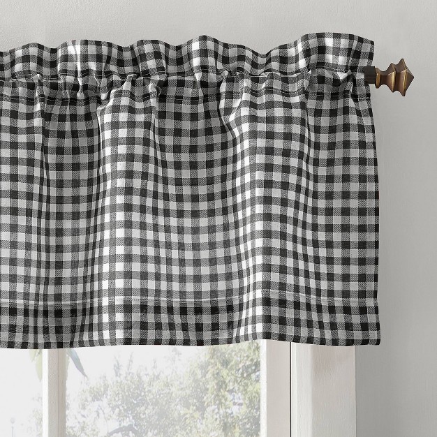 Parkham Farmhouse Plaid Rod Pocket Semi sheer Kitchen Curtain Valance No 918