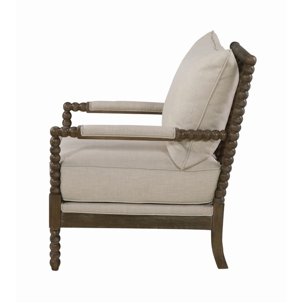 Coaster Furniture Blanchett Beige and Natural Cushion Back Accent Chair