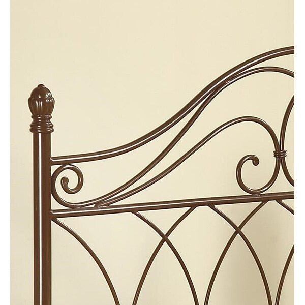 Geometric Design Full/ Queen Brown Metal Headboard - - 35780157