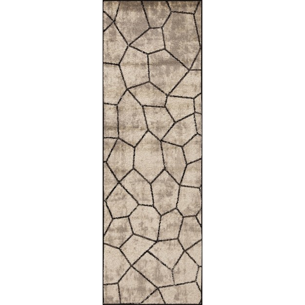 Contemporary Modern Geometric Cobblestone Indoor Runner Or Area Rug By Blue Nile Mills