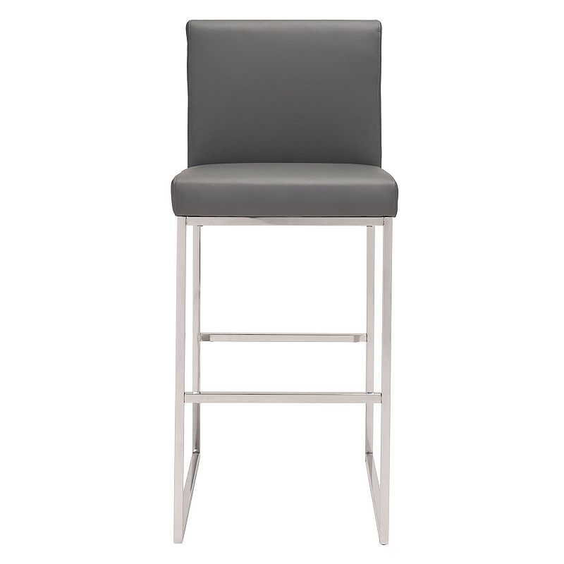 Zuo Modern Genoa Upholstered Faux-Leather Bar Stool