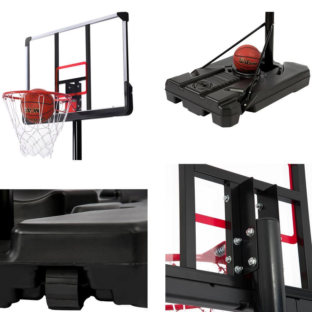 TIRAMISUBEST Portable Basketball HoopGoal with 6.6 ft. to 10 ft. H Adjustment for Youth and Adults MS1XY96479AAJ-C