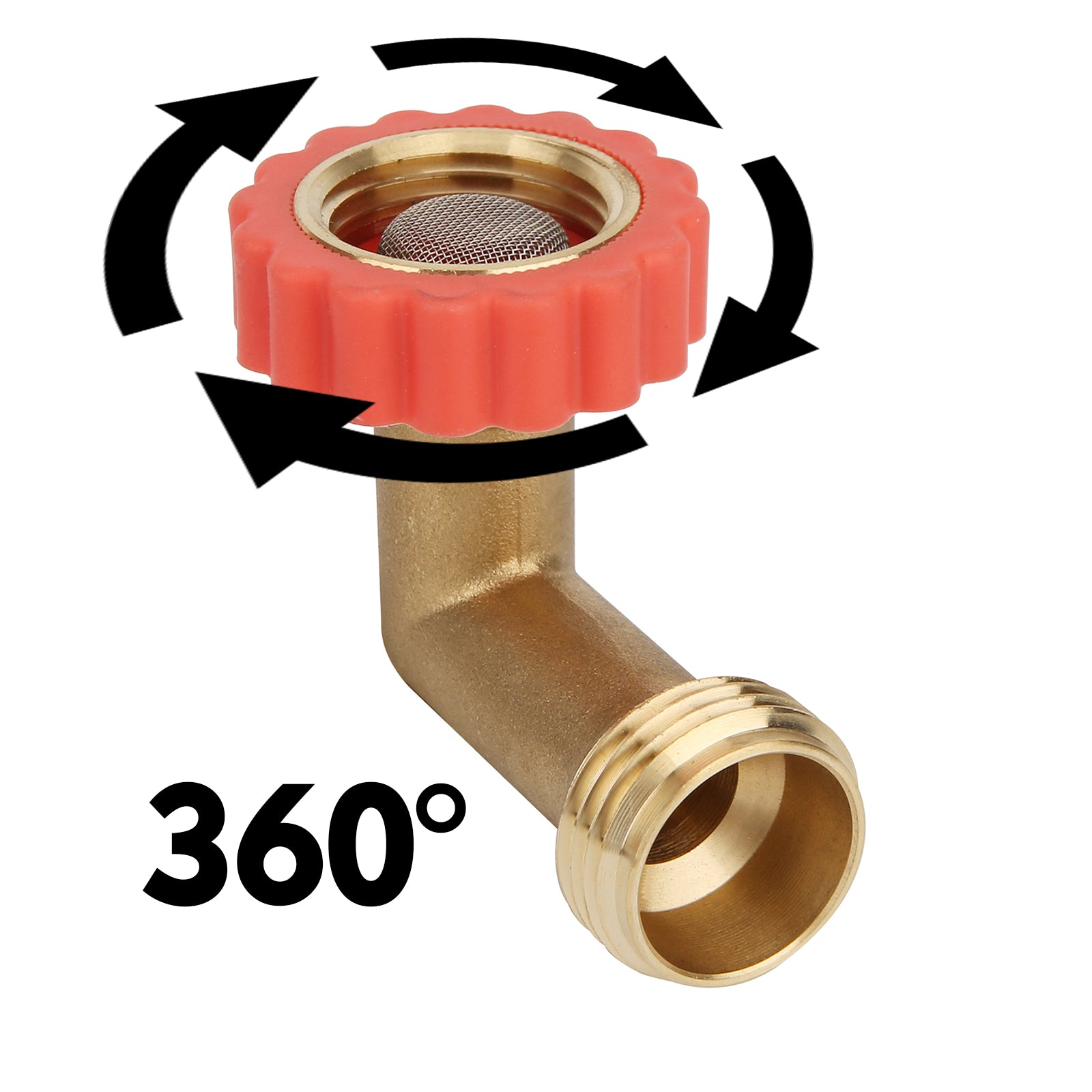 Solimeta Lead-Free Brass 90° Hose Saver， Garden Hose Adapter， Garden Hose Connector， 90 Degree Hose Elbow，Water Hose Saver， 2 Pcs