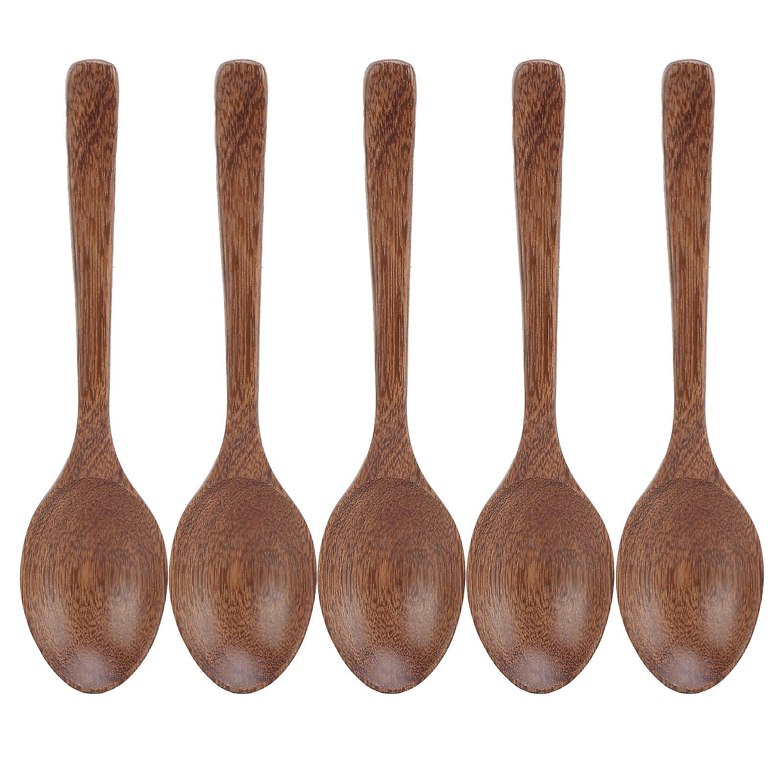 5pcs Wooden Spoons Burr Free Sturdy Durable Light Heat Resistant Wooden Measuring Spoon Set For Gifts Homebig Crimp Tail Spoon