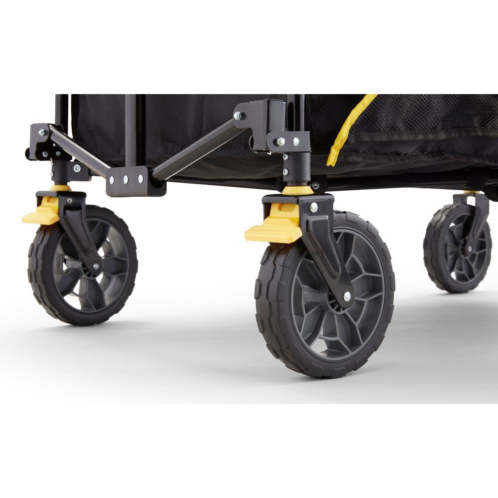 GORILLA CARTS 7 Cu. Ft. Collapsible Folding Outdoor Utility Wagon with Oversized Bed Black GCSW-7P