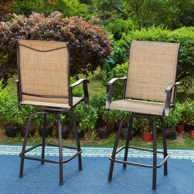 2pk Outdoor Swivel Bar Height Stools Captiva Designs