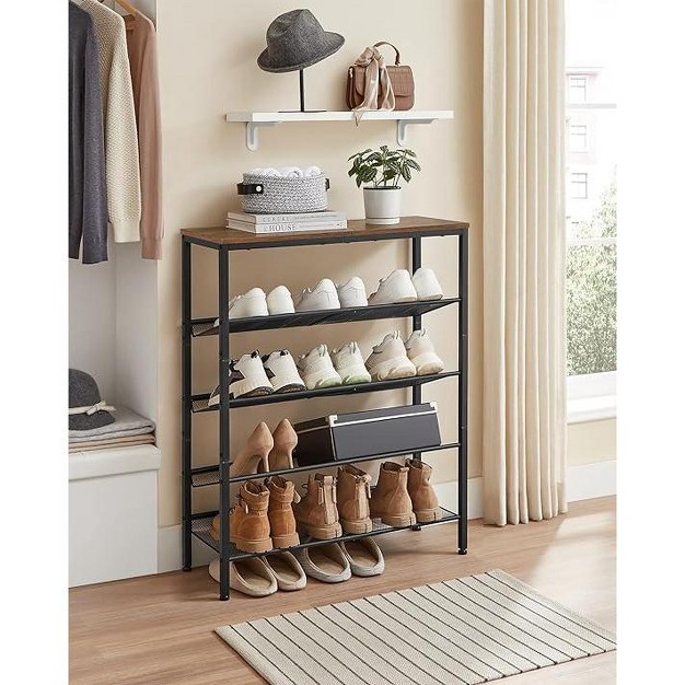 Vasagle Shoe Rack 5 Tier Rustic Brown And Black