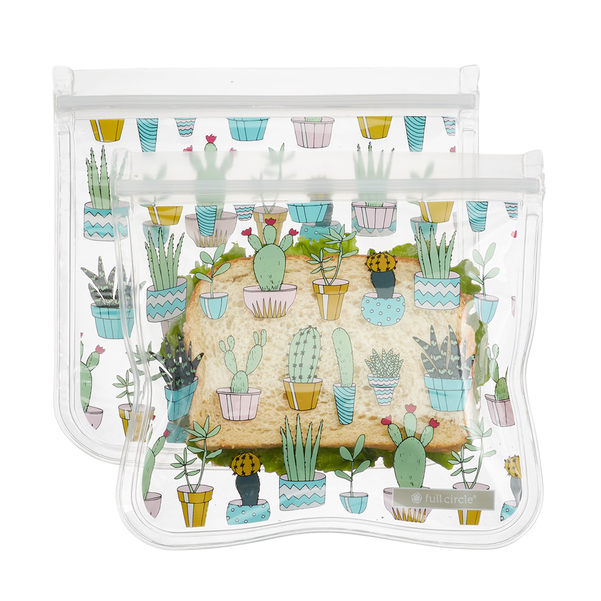 Full Circle Cactus Party Reusable Sandwich Bags