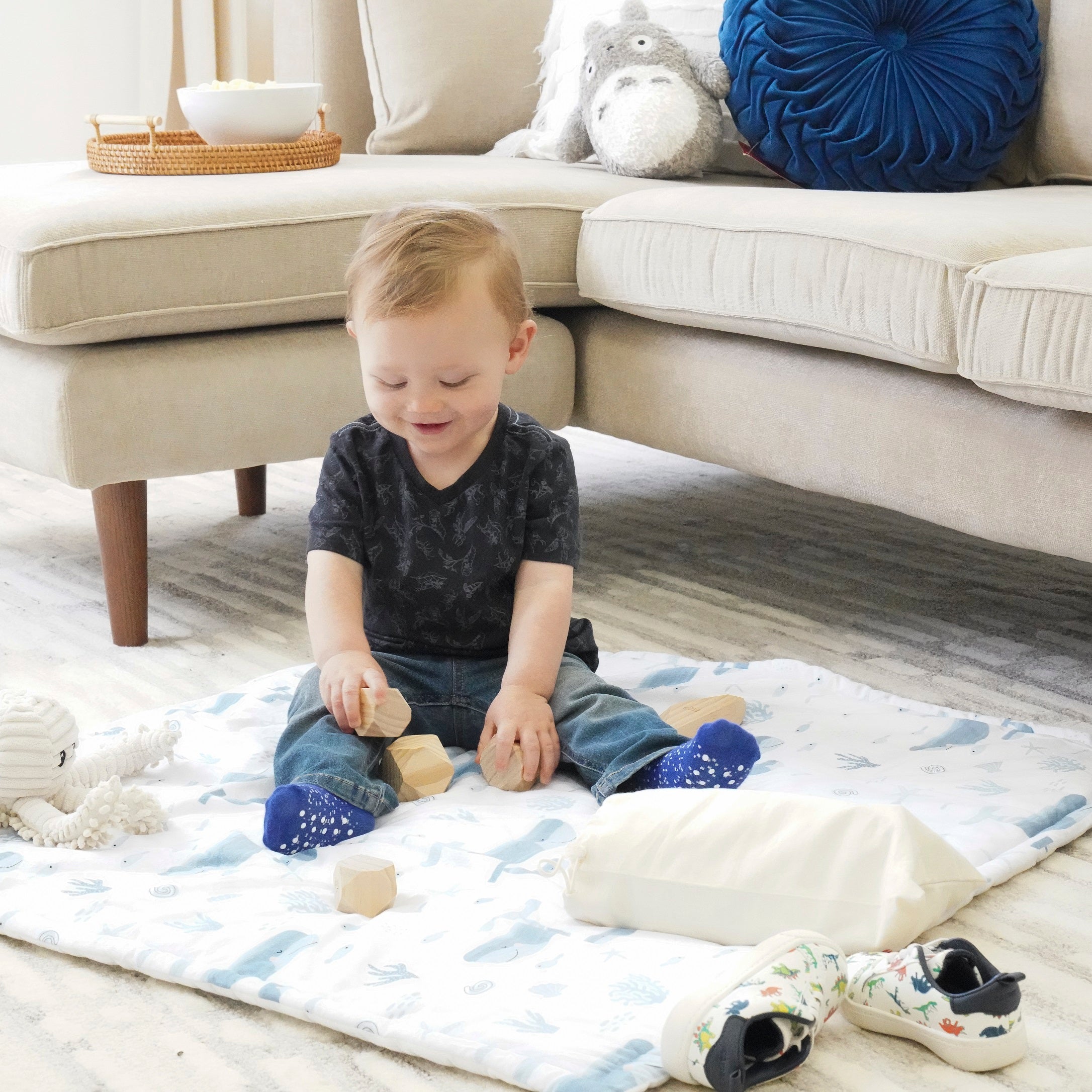 Seaside Baby Square With Border Play Mat