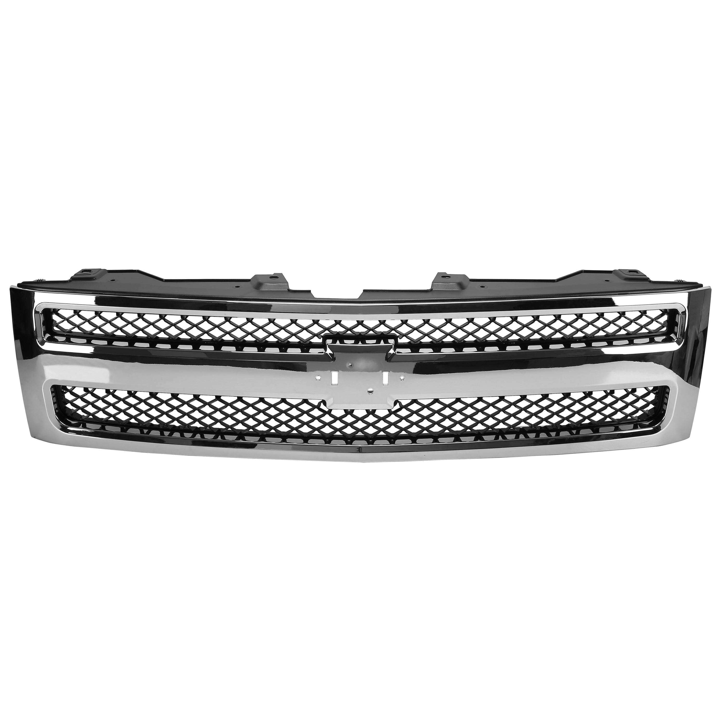 Kojem Front Bumper Mesh Grille Grill for 2007 2008 2009 2010 2011 2012 2013 Chevrolet Silverado 1500  Pickup Truck GM1200572 25810707 Chrome