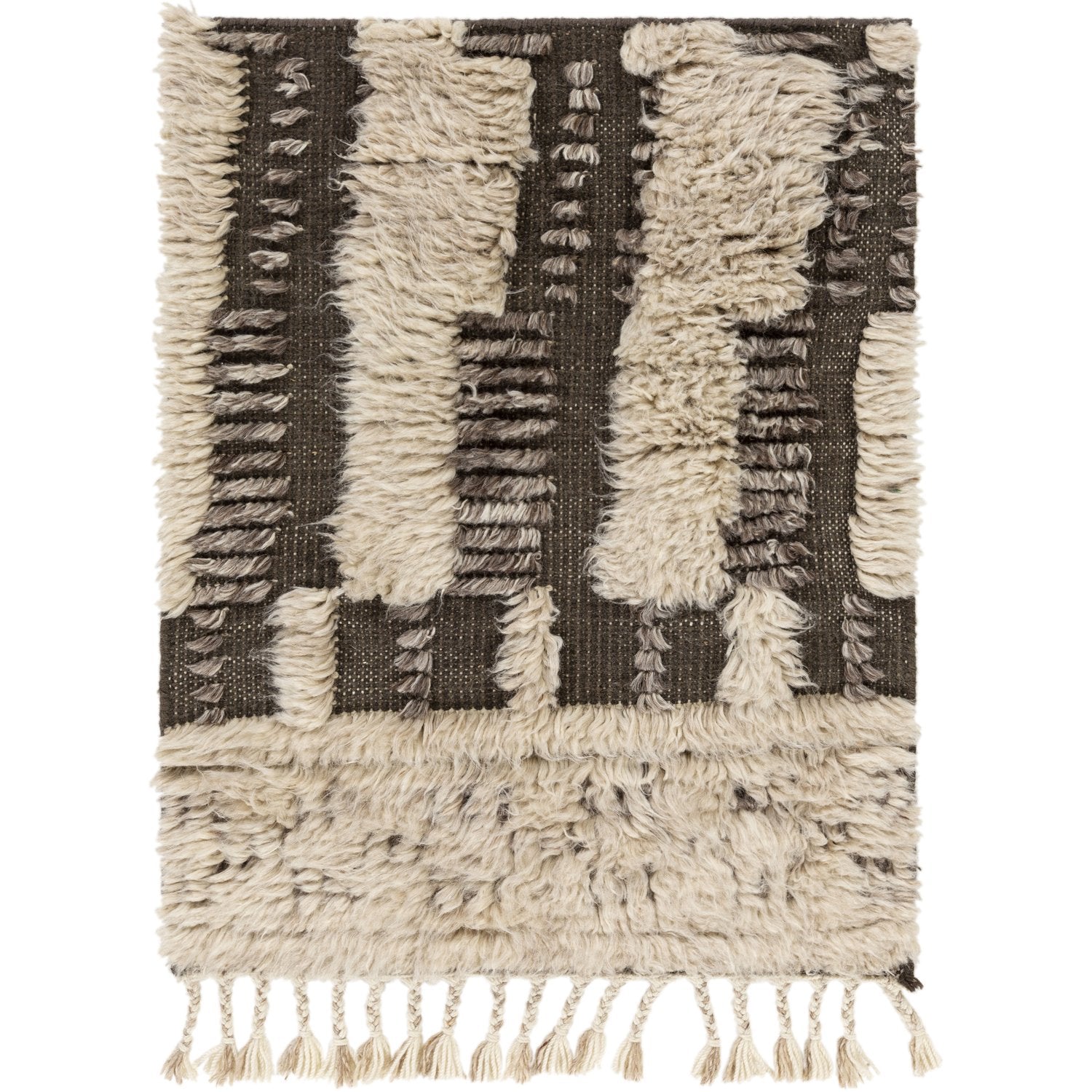 Sahara Hand Knotted Rug in Charcoal, Cream, Taupe