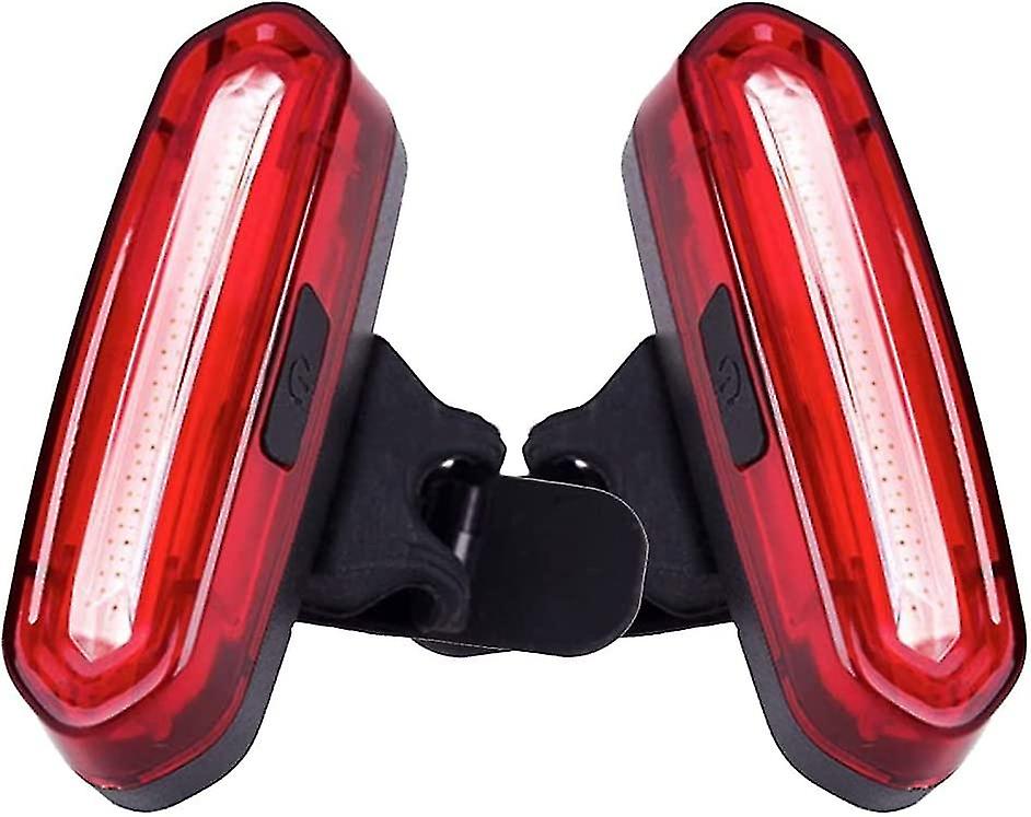 2pcs Rear Bike Light Powerful Led Usb Rechargeable Bike Tail Light  Waterproof Bike Back Light 4 Modes For Cycling Helmet Safety Warning Strobe