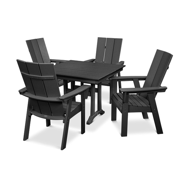 POLYWOOD Modern Adirondack 5Piece Farmhouse Dining Set