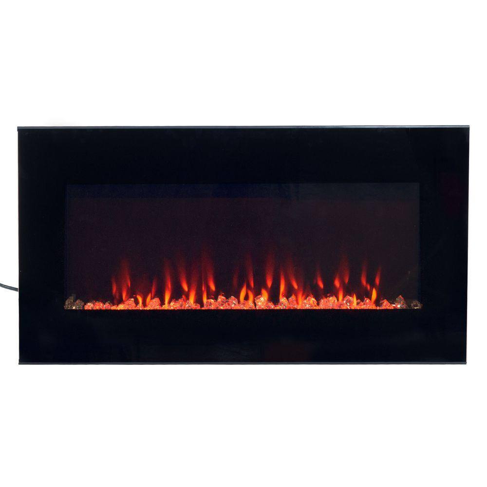 Northwest 36 in. LED Fire and Ice Electric Fireplace with Remote in Black 80-2000A-36