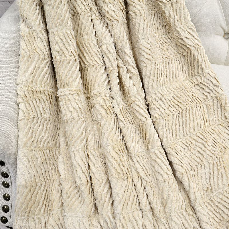 Herringbone Faux Fur Throw