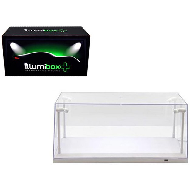 Collectible Display Show Case With Led Lights For 1 18 1 24 Models With White Base By Illumibox