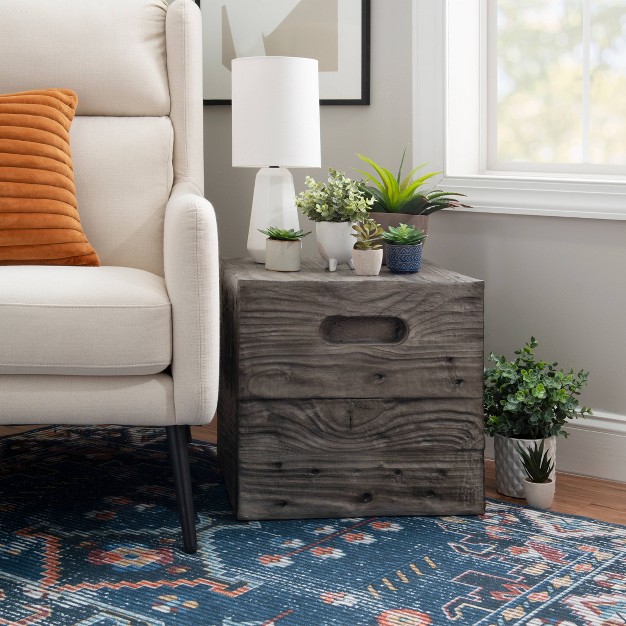 Baron Accent Side End Table Gray Powell