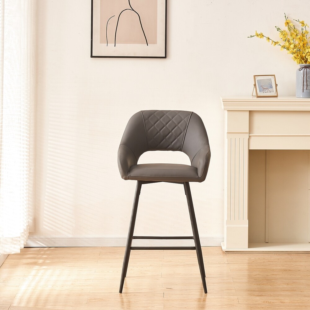 Fixed Height Bar Chairs with Metal Frame and Footrest